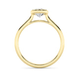 1Cttw Oval Shaped Lab Grown Diamond (F/VS) Bezel Set Solitaire RING in 14K Gold