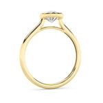 1Cttw Oval Shaped Lab Grown Diamond (F/VS) Bezel Set Solitaire RING in 14K Gold