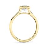 1Cttw Oval Shaped Lab Grown Diamond (F/VS) Bezel Set Solitaire RING in 14K Gold