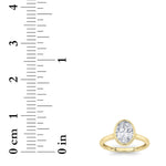 1Cttw Oval Shaped Lab Grown Diamond (F/VS) Bezel Set Solitaire RING in 14K Gold