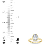 1Cttw Oval Shaped Lab Grown Diamond (F/VS) Bezel Set Solitaire RING in 14K Gold