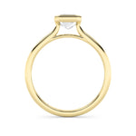 1Cttw Radiant Shaped Lab Grown Diamond (F/VS) Bezel Set Solitaire RING in 14K Gold
