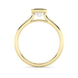 1Cttw Radiant Shaped Lab Grown Diamond (F/VS) Bezel Set Solitaire RING in 14K Gold