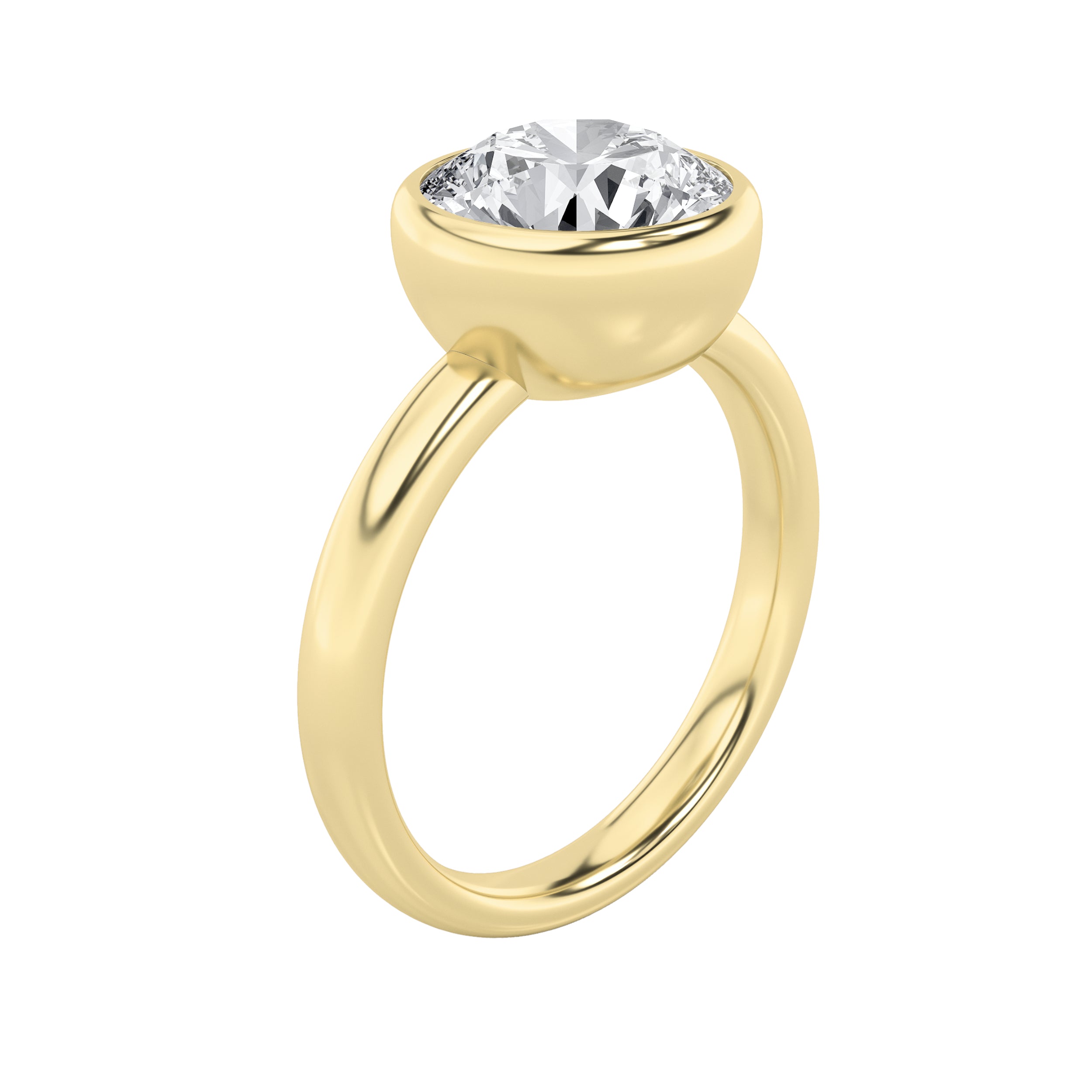 2Cttw Round Shaped Lab Grown Diamond (F/VS)  Ring in 14K Gold
