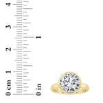 2Cttw Round Shaped Lab Grown Diamond (F/VS)  Ring in 14K Gold