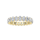 4.3Cttw Oval Shaped Lab Grown Diamond ( F / VS ) Eternity Band set in 14K Yellow Gold - Size 9