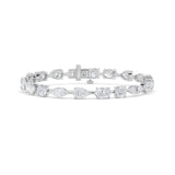 10Cttw Oval Shaped Lab Grown Diamond East & West Bracelet in 14K Gold (F/VS)