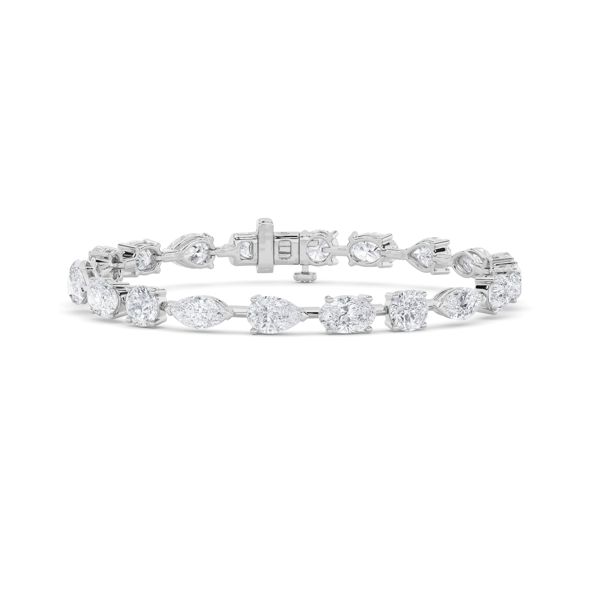 10Cttw Oval Shaped Lab Grown Diamond East & West Bracelet in 14K Gold (F/VS)