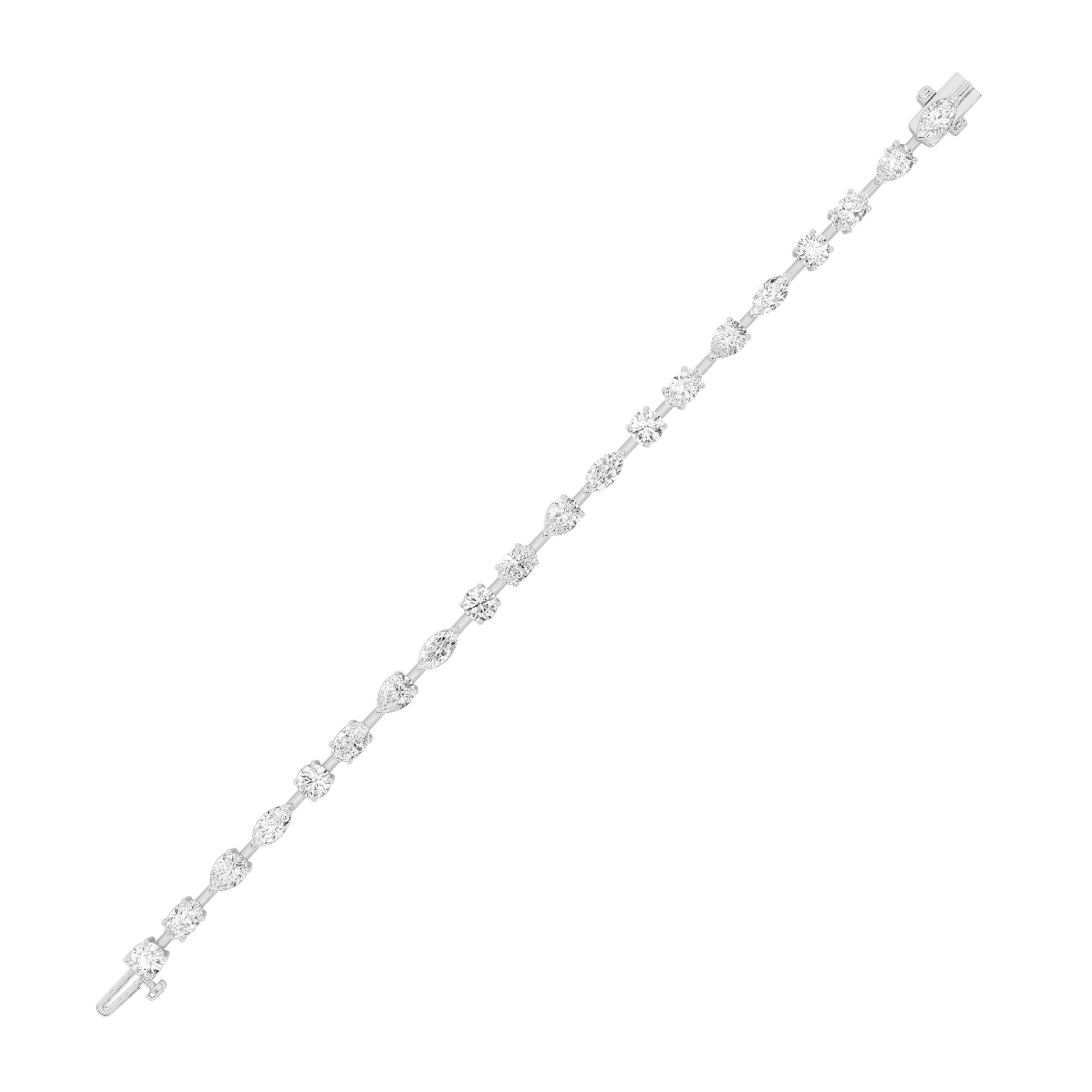 10Cttw Oval Shaped Lab Grown Diamond East & West Bracelet in 14K Gold (F/VS)