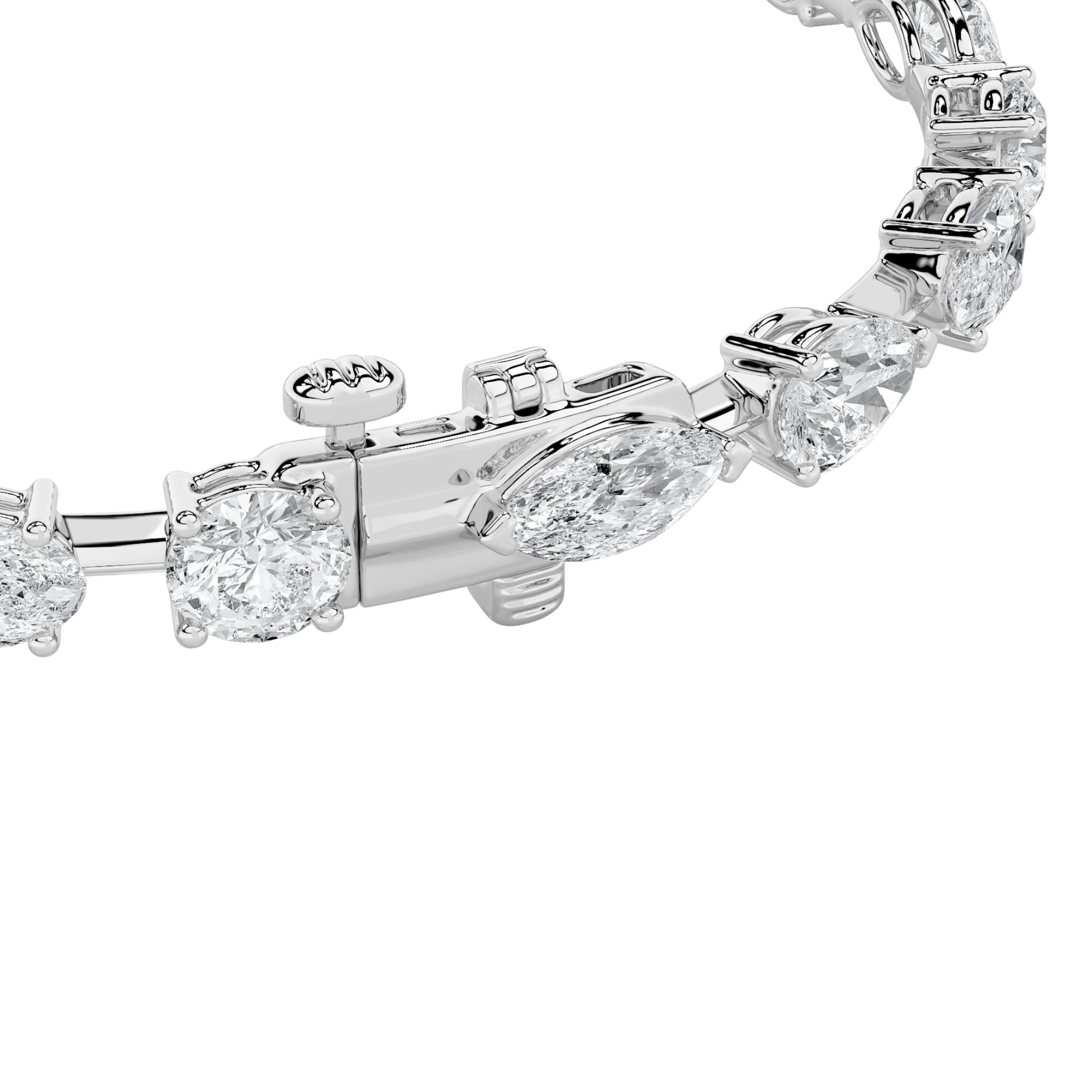 10Cttw Oval Shaped Lab Grown Diamond East & West Bracelet in 14K Gold (F/VS)
