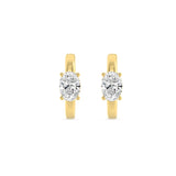 1.5Cttw Oval Shaped Lab Grown Diamond (F/VS) Accented Huggie Earrings in 14K Yellow Gold