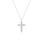 3.5Cttw Pear Shaped Lab Grown Diamond (F/VS) Cross Pendant in 14K White Gold
