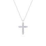 3.5Cttw Pear Shaped Lab Grown Diamond (F/VS) Cross Pendant in 14K White Gold
