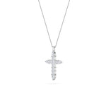 3.5Cttw Pear Shaped Lab Grown Diamond (F/VS) Cross Pendant in 14K White Gold
