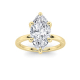 4Cttw Marquise Shaped Lab Grown Diamond Classic Solitaire Ring in 14K Gold (F/VS)