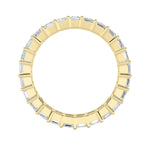 2.5Cttw Emerald Shaped Lab Grown Diamond ( F / VS ) Eternity Band set in 14K Yellow Gold - Size 5