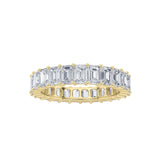 3Cttw Emerald Shaped Lab Grown Diamond ( F / VS ) Eternity Band set in 14K Yellow Gold - Size 5