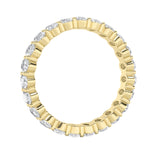 2.65Cttw Oval Shaped Lab Grown Diamond ( F / VS ) Eternity Band set in 14K Yellow Gold - Size 6