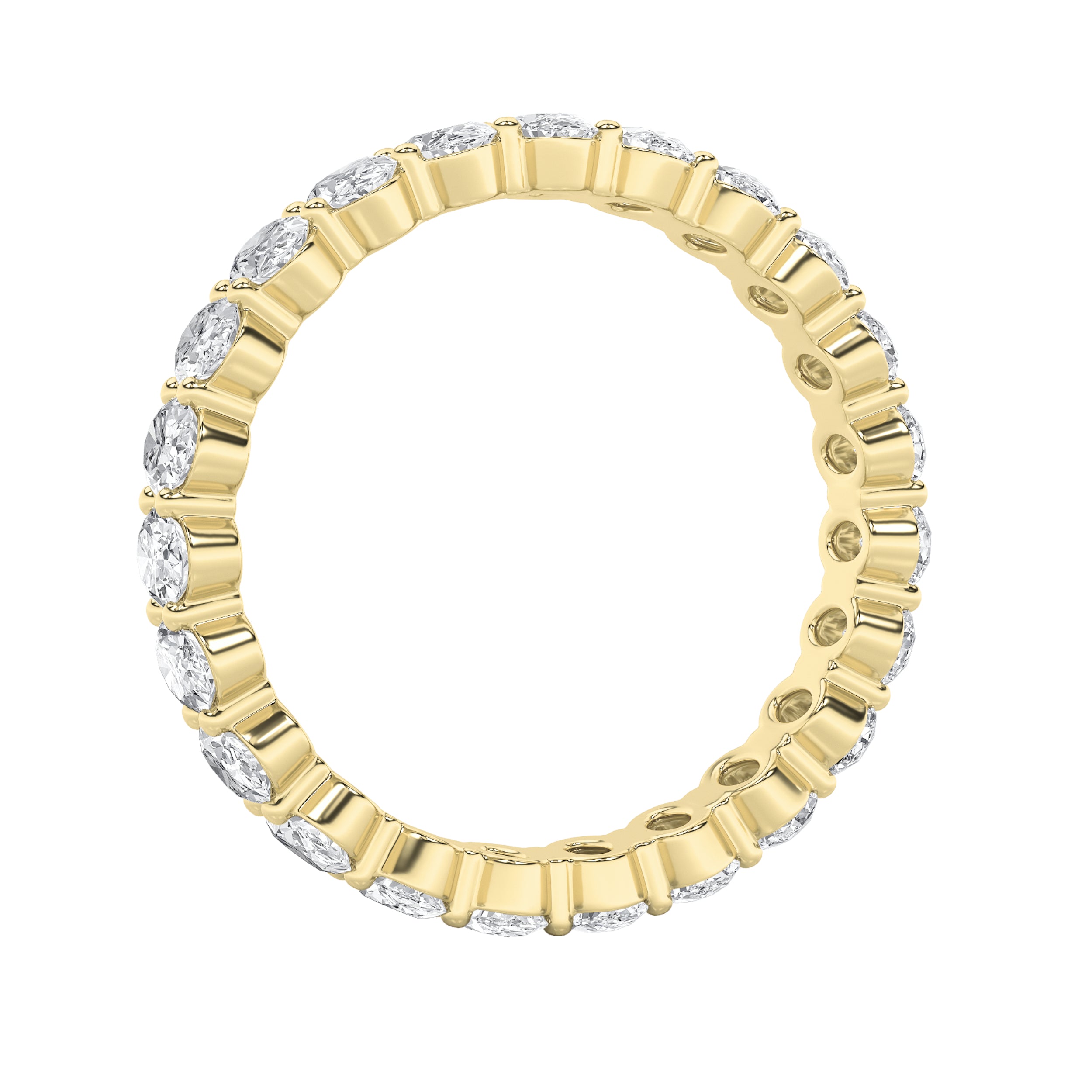 2.65Cttw Oval Shaped Lab Grown Diamond ( F / VS ) Eternity Band set in 14K Yellow Gold - Size 6