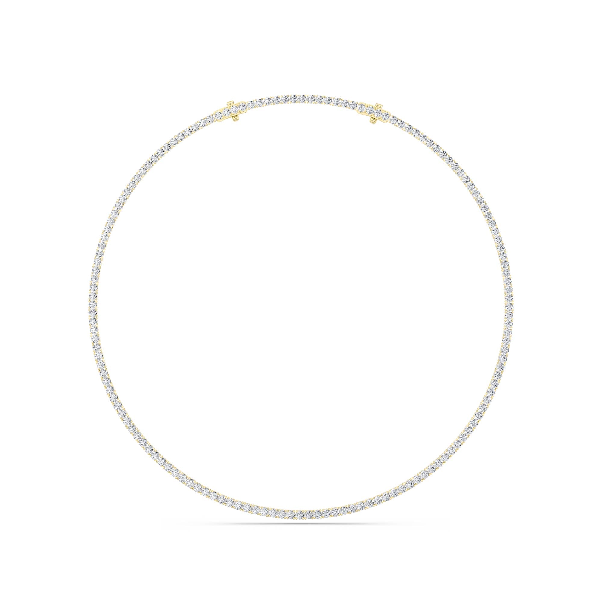 20Cttw Round Shaped Lab Grown Diamond Tennis Necklace in 14K Gold (F/VS)