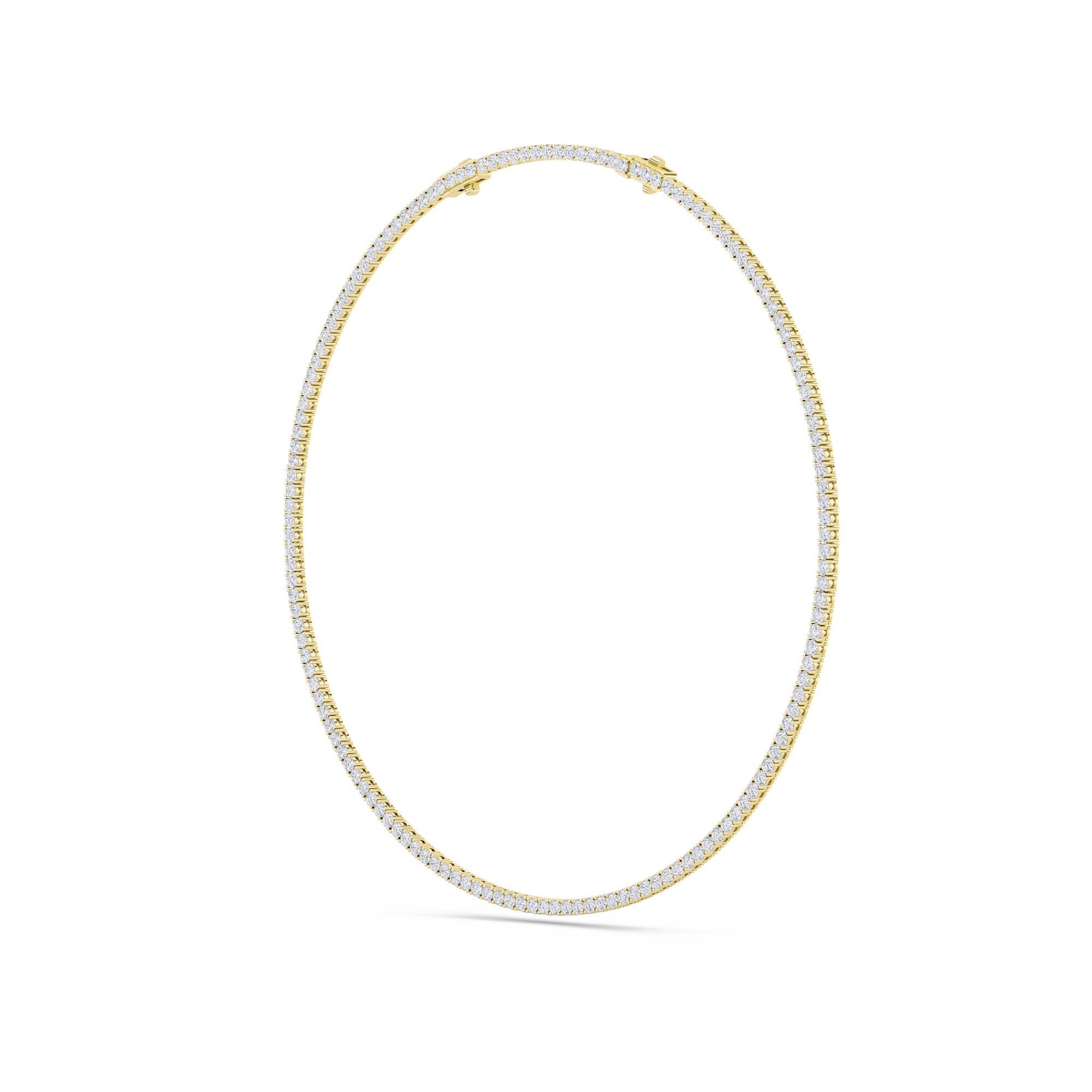 20Cttw Round Shaped Lab Grown Diamond Tennis Necklace in 14K Gold (F/VS)