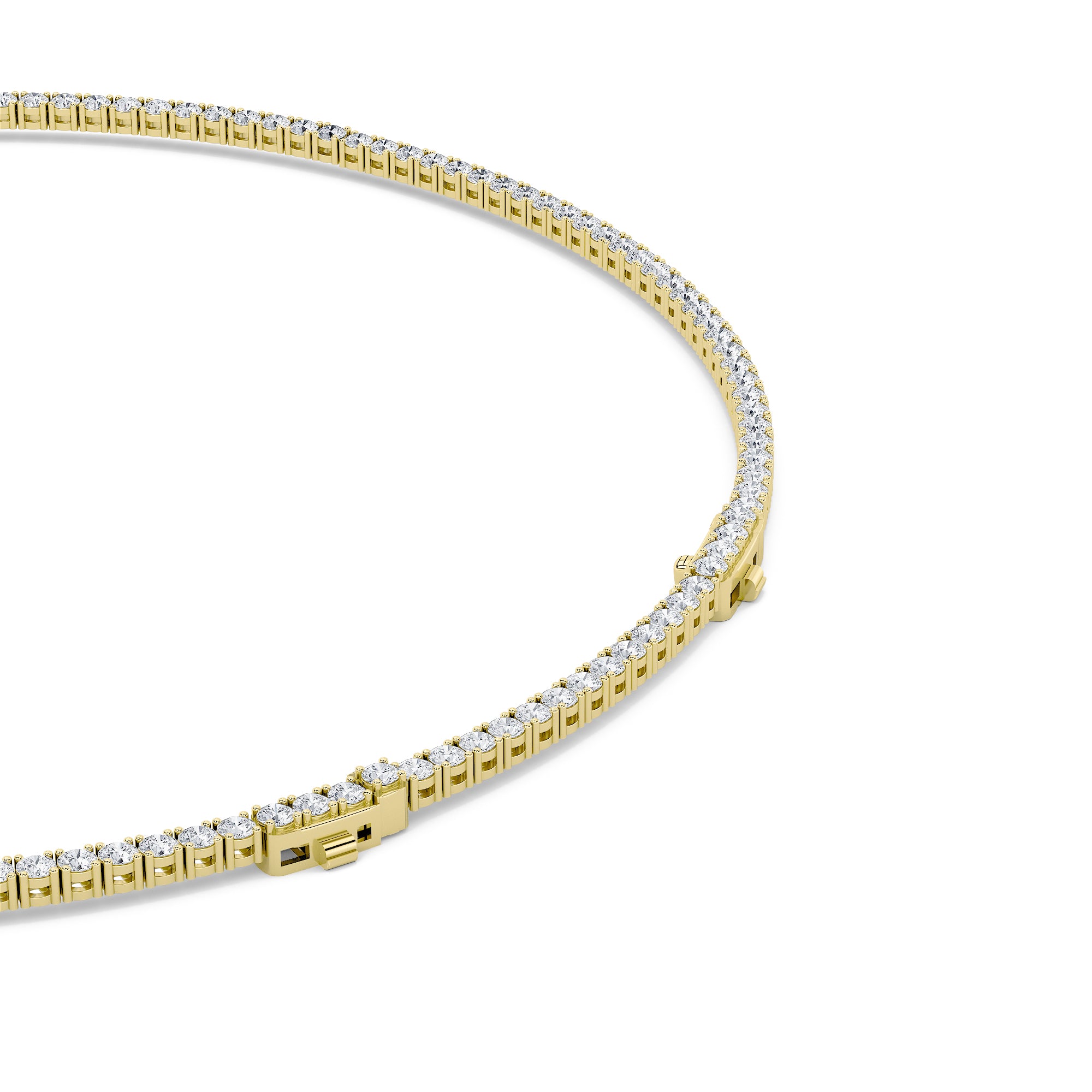 20Cttw Round Shaped Lab Grown Diamond Tennis Necklace in 14K Gold (F/VS)