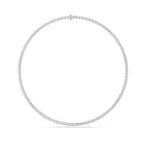 24.2Cttw Round Shaped Lab Grown Diamond Tennis Necklace in 14K Gold (F/VS)