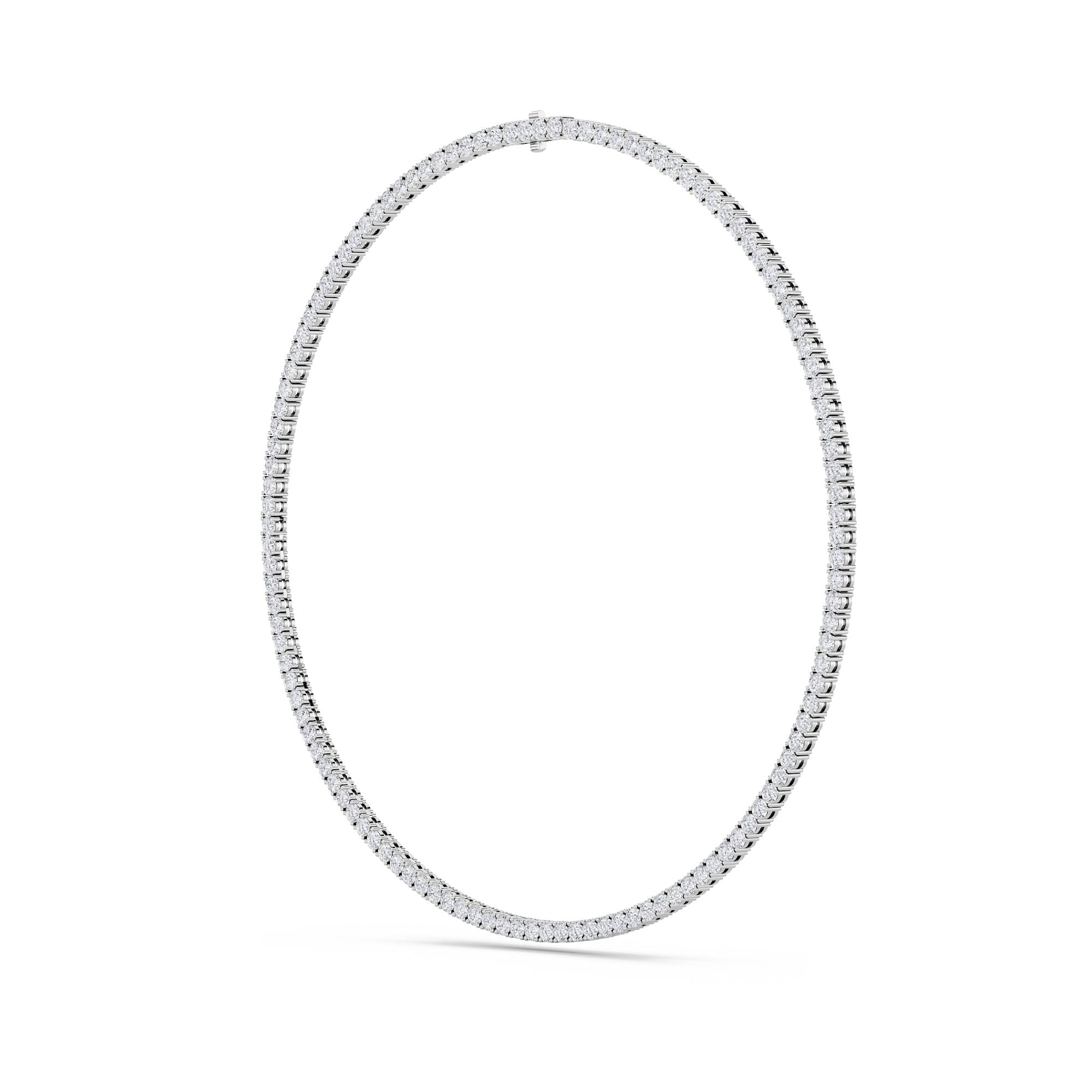24.2Cttw Round Shaped Lab Grown Diamond Tennis Necklace in 14K Gold (F/VS)