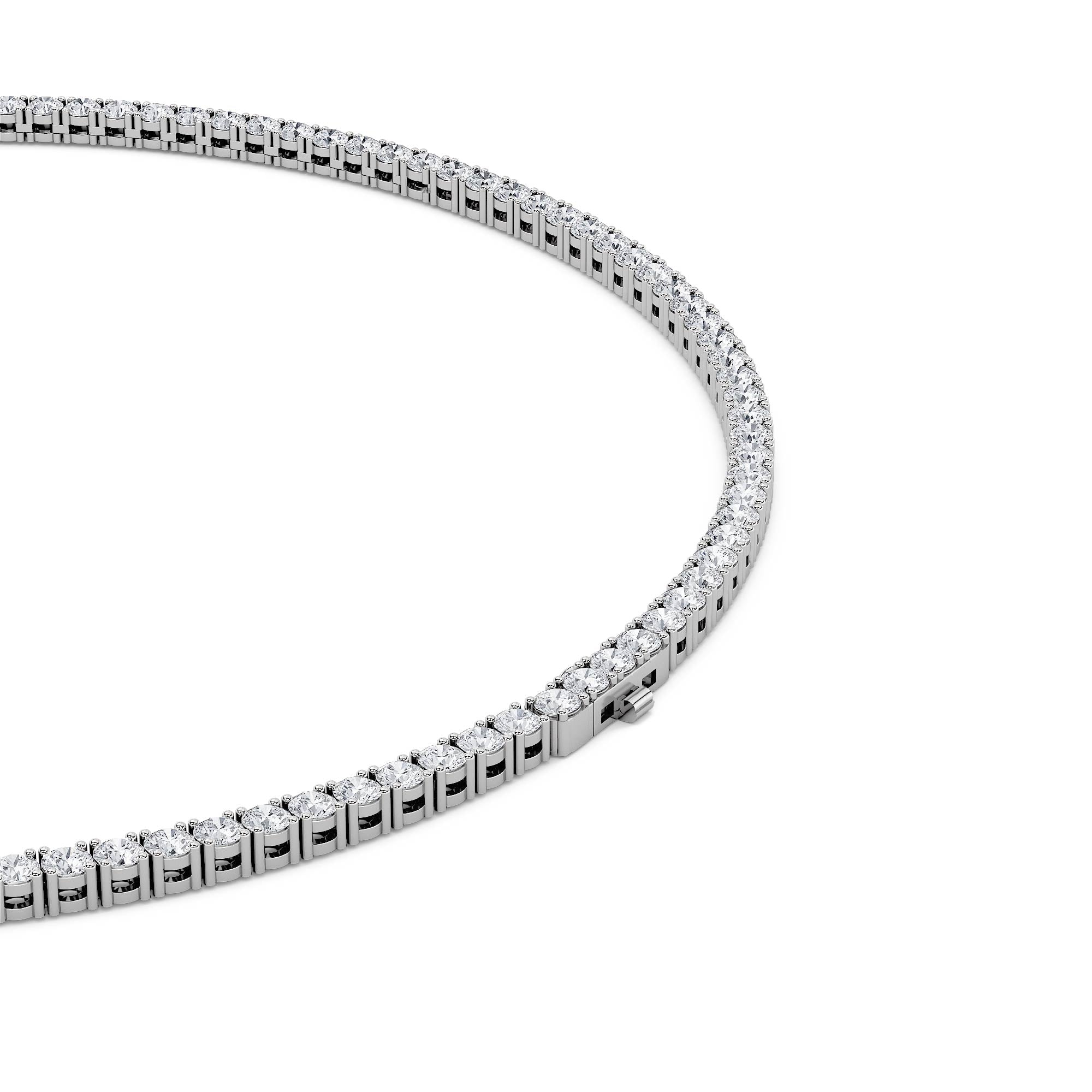 24.2Cttw Round Shaped Lab Grown Diamond Tennis Necklace in 14K Gold (F/VS)