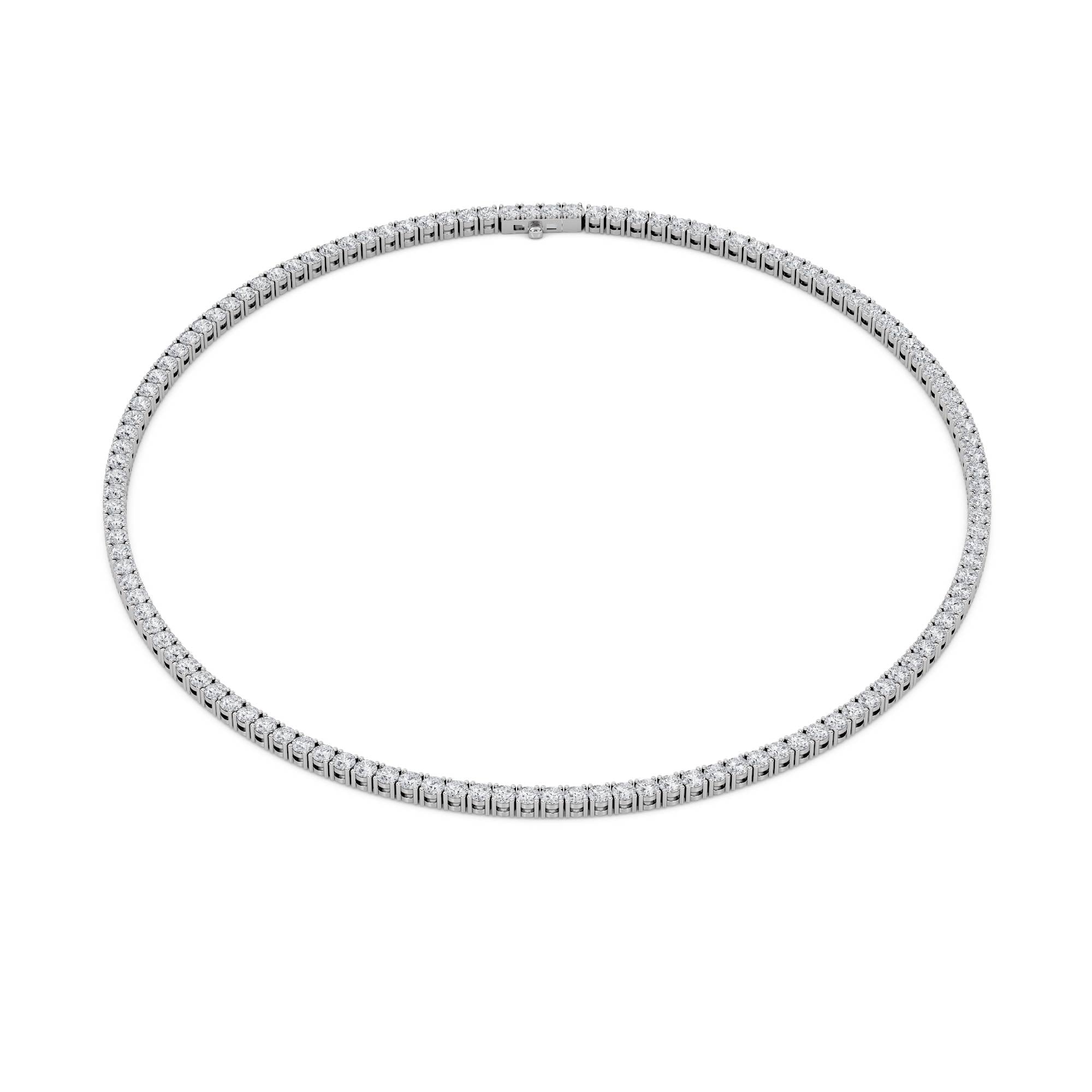 24.2Cttw Round Shaped Lab Grown Diamond Tennis Necklace in 14K Gold (F/VS)