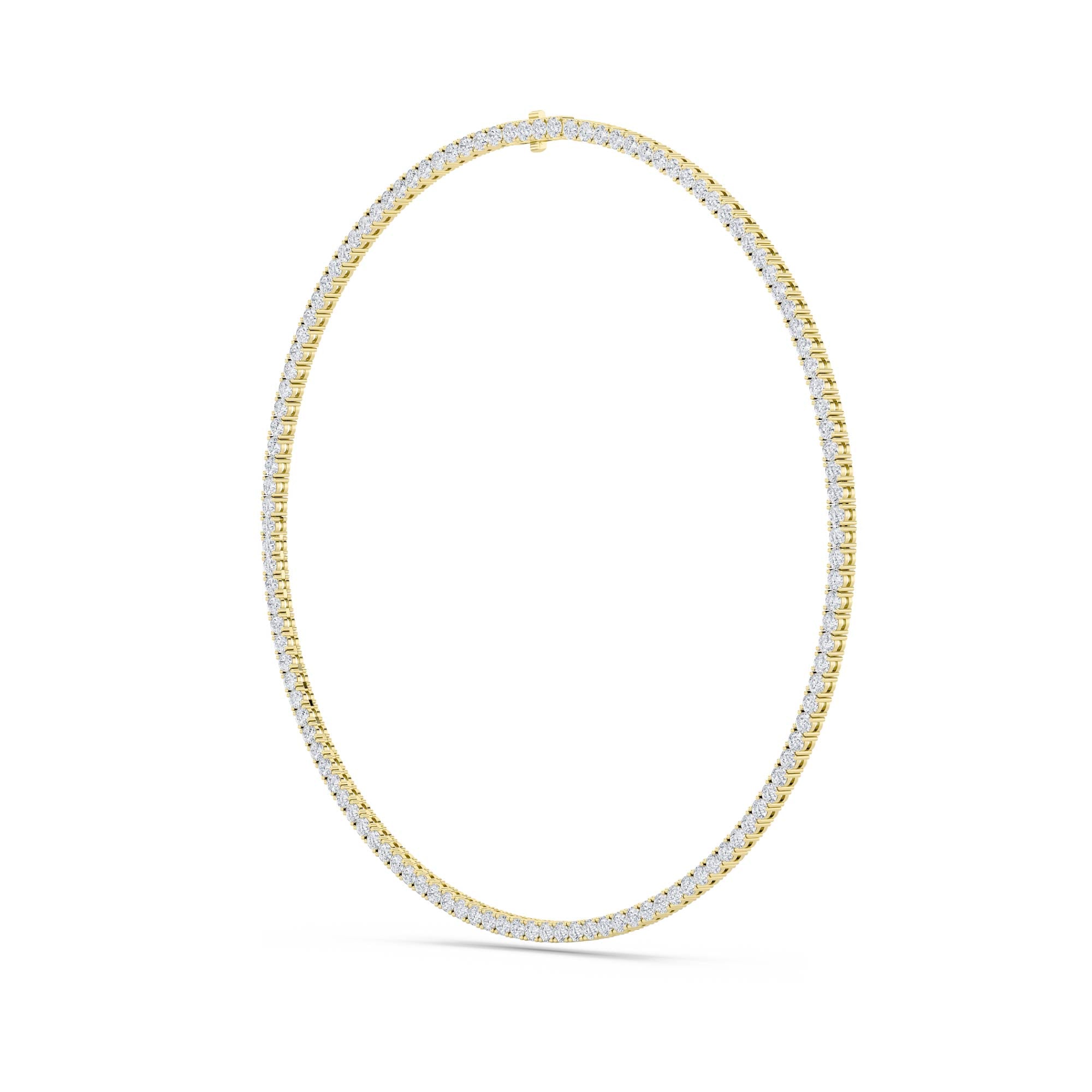 24.2Cttw Round Shaped Lab Grown Diamond Tennis Necklace in 14K Gold (F/VS)