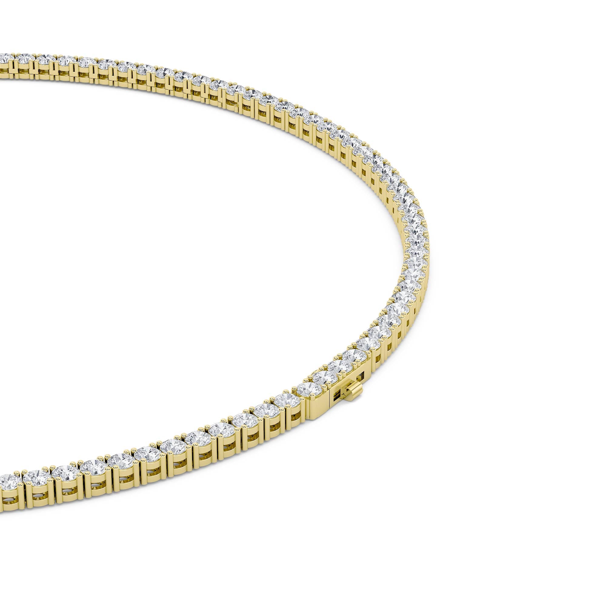 24.2Cttw Round Shaped Lab Grown Diamond Tennis Necklace in 14K Gold (F/VS)