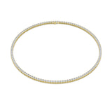 24.2Cttw Round Shaped Lab Grown Diamond Tennis Necklace in 14K Gold (F/VS)