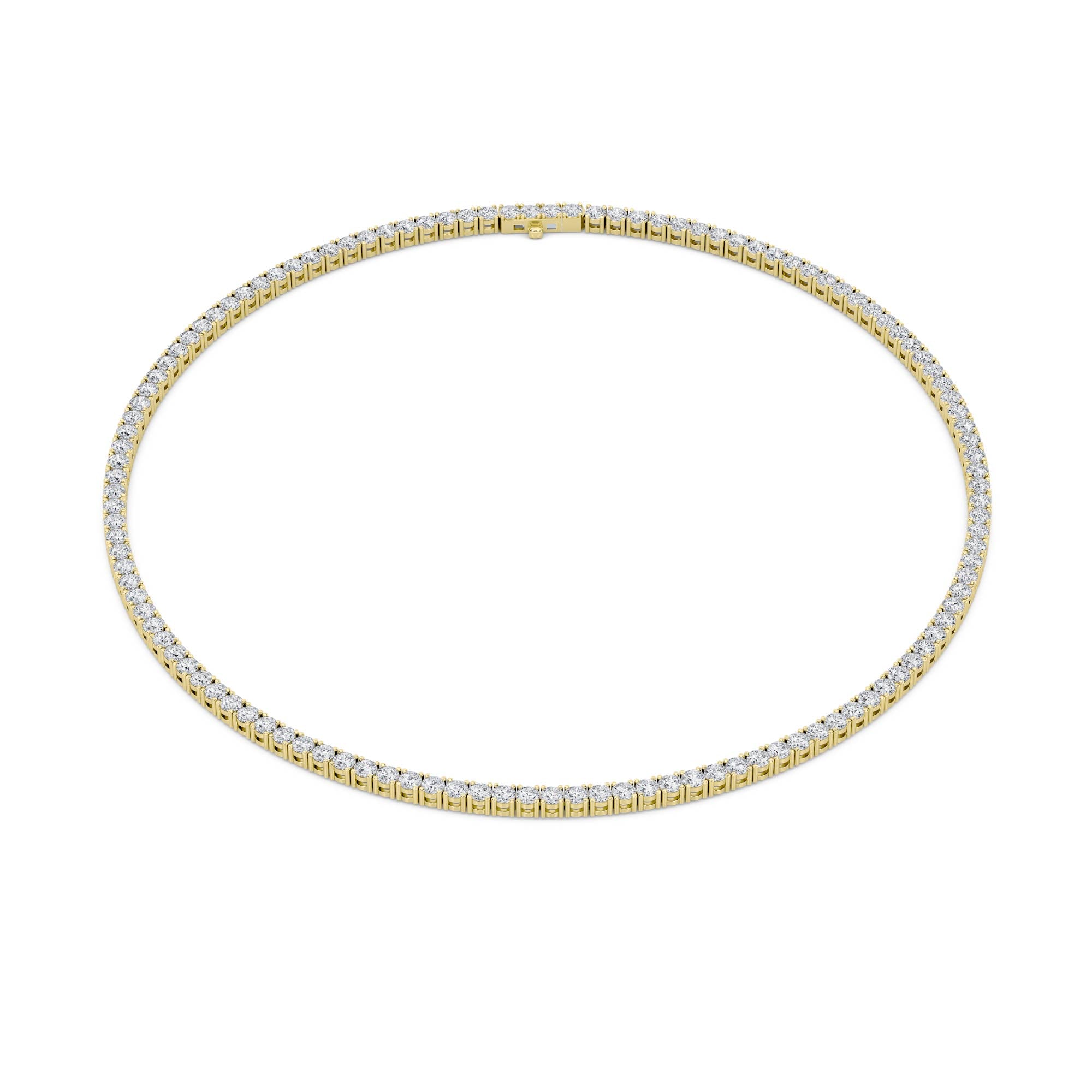 24.2Cttw Round Shaped Lab Grown Diamond Tennis Necklace in 14K Gold (F/VS)