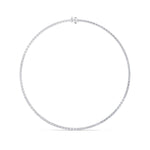 34Cttw Emerald Shaped Lab Grown Diamond Tennis Necklace in 14K Gold (F/VS)