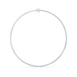 34Cttw Emerald Shaped Lab Grown Diamond Tennis Necklace in 14K Gold (F/VS)