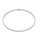 34Cttw Emerald Shaped Lab Grown Diamond Tennis Necklace in 14K Gold (F/VS)