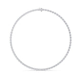 19Cttw Oval Shaped Lab Grown Diamond Tennis Necklace in 14K Gold (F/VS)