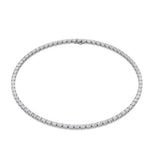 19Cttw Oval Shaped Lab Grown Diamond Tennis Necklace in 14K Gold (F/VS)