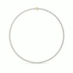 19Cttw Oval Shaped Lab Grown Diamond Tennis Necklace in 14K Gold (F/VS)