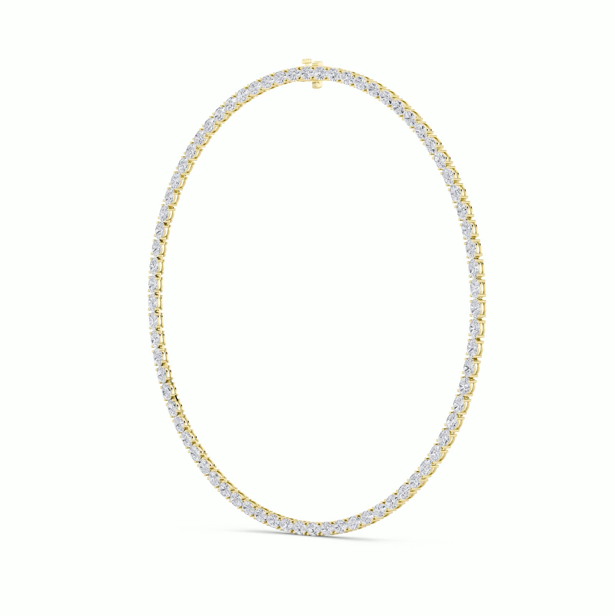 19Cttw Oval Shaped Lab Grown Diamond Tennis Necklace in 14K Gold (F/VS)