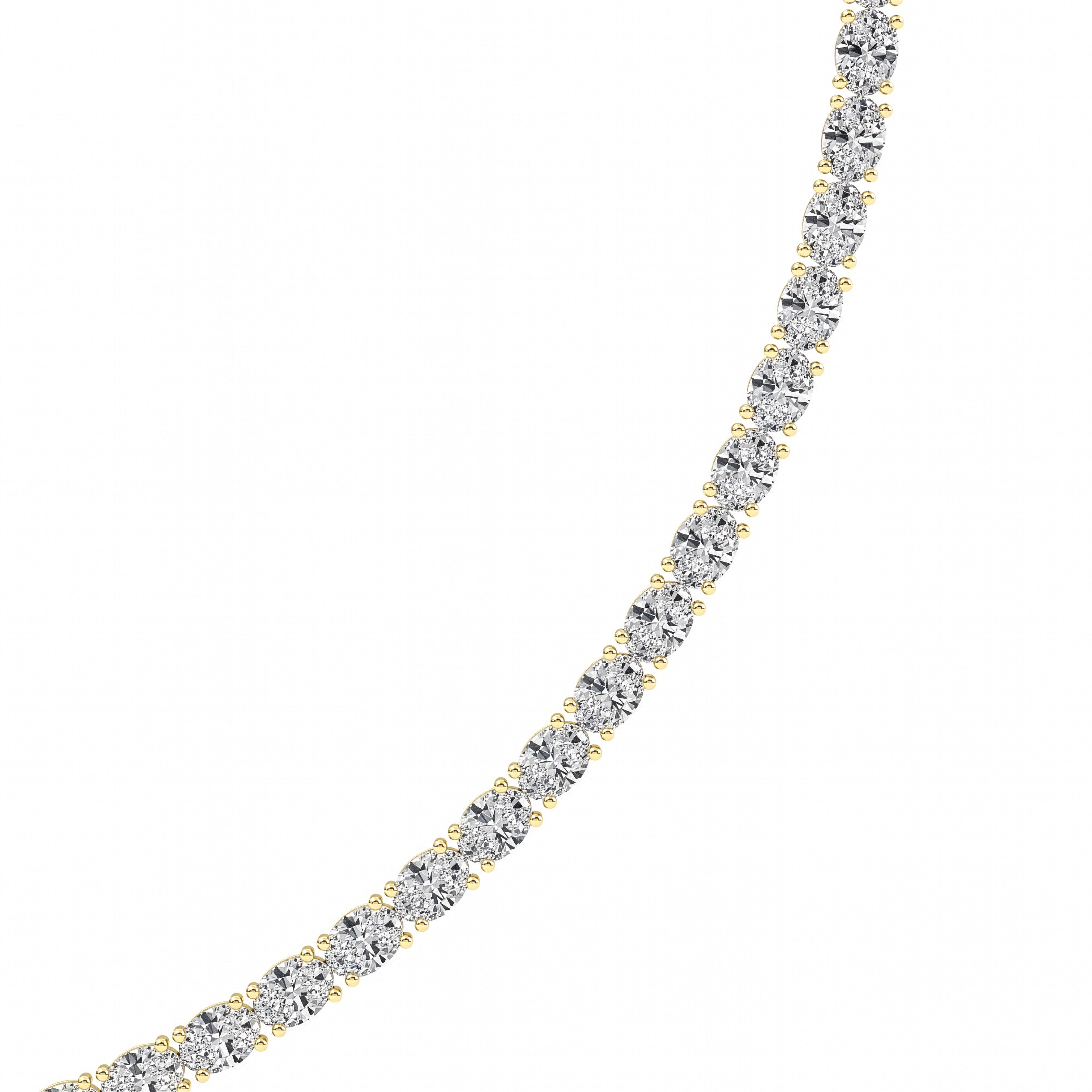 19Cttw Oval Shaped Lab Grown Diamond Tennis Necklace in 14K Gold (F/VS)