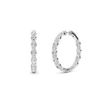 10Cttw Oval Shaped Lab Grown Diamond (F/VS) Inside Out Hoop Earrings in 14K White Gold