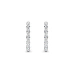 10Cttw Oval Shaped Lab Grown Diamond (F/VS) Inside Out Hoop Earrings in 14K White Gold