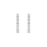 10Cttw Oval Shaped Lab Grown Diamond (F/VS) Inside Out Hoop Earrings in 14K White Gold