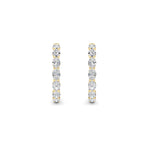 10Cttw Oval Shaped Lab Grown Diamond (F/VS) Inside Out Hoop Earrings in 14K Yellow Gold