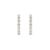 10Cttw Oval Shaped Lab Grown Diamond (F/VS) Inside Out Hoop Earrings in 14K Yellow Gold