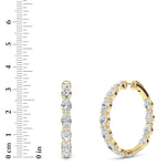 10Cttw Oval Shaped Lab Grown Diamond (F/VS) Inside Out Hoop Earrings in 14K Yellow Gold