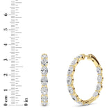 10Cttw Oval Shaped Lab Grown Diamond (F/VS) Inside Out Hoop Earrings in 14K Yellow Gold