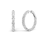 8Cttw Oval Shaped Lab Grown Diamond Inside Out Hoop Earrings in 14K Gold (F/VS)
